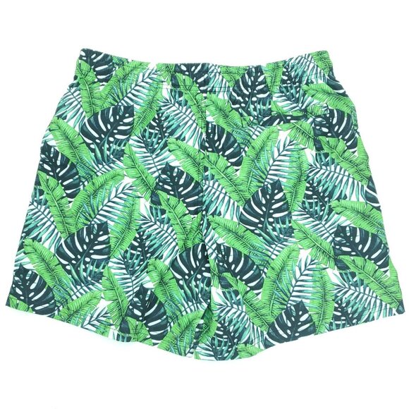Biwisy Swim Shorts Mens Medium Green Trunks Palm Trees Mesh Lined All Over Print - Picture 9 of 11